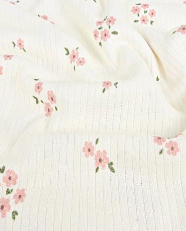 0,5 MTR. ♥ RIPPSTRICK FLEUR DE ROSE JERSEY  ♥