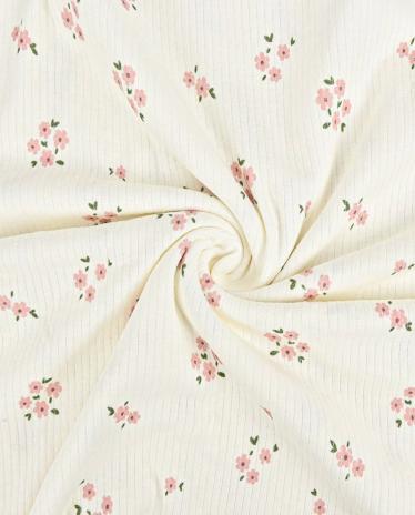 0,5 MTR. ♥ RIPPSTRICK FLEUR DE ROSE JERSEY  ♥
