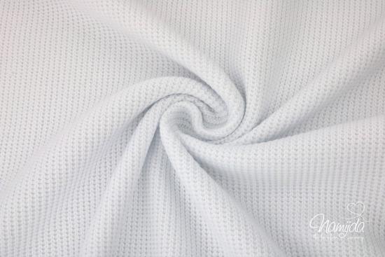 0,5 MTR. BAUMWOLL STRICKSTOFF CUTE - WeiSS