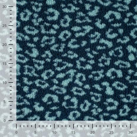 0,50 MTR. ♥ TEDDY JACQUARD LEO AQUA  ♥