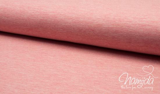 0,5 MTR. KUSCHLIGER SOFT SWEAT - ROSA RoT - mehrfarbig Meliert