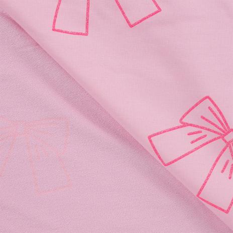 0,5 MTR. GLITTER SCHLEIFCHEN PINK - FRENCH TERRY
