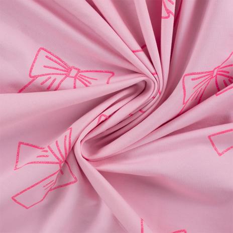 0,5 MTR. GLITTER SCHLEIFCHEN PINK - FRENCH TERRY