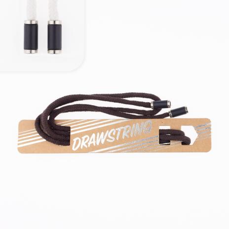 1 STCK. ♥ Drawstring Hoodiekordel - Braun - 5mm + 2 STCK. Kordelstopper schwarz/silber ♥