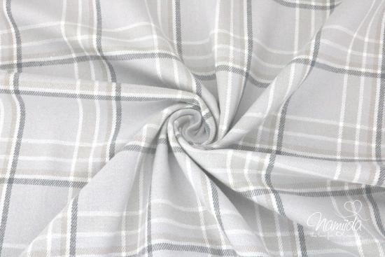 0,5 MTR.  KARO BRUSHED GRAU - BAUMWoLLE