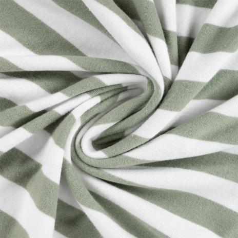 0,5 MTR. ♥ FROTTEE BLOCKSTREIFEN KHAKI - 100% BAUMWOLLE  ♥