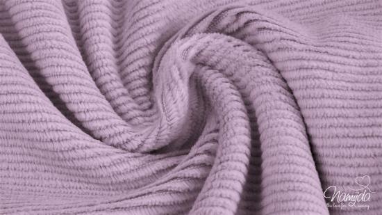 0,5 MTR. ♥ FEINCORD BAUMWOLL JERSEY - FLIEDER - ELASTISCH - WASHED ♥