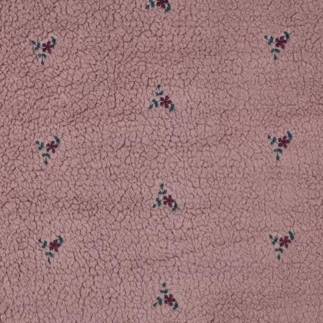 0,5 MTR. ♥ TEDDY GESTICKTE BLÜMCHEN MAUVE ♥