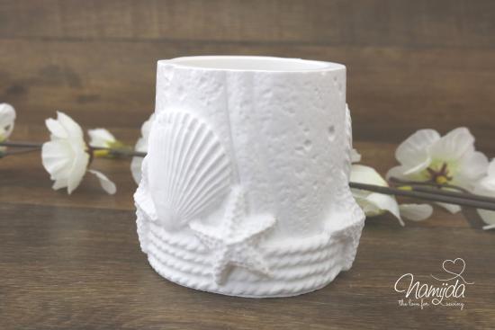 1 Stück ♥ GIESSFORM SILIKON - MARITIM DOSE MUSCHEL/SEESTERN 7,5cm x 6,5cm ♥