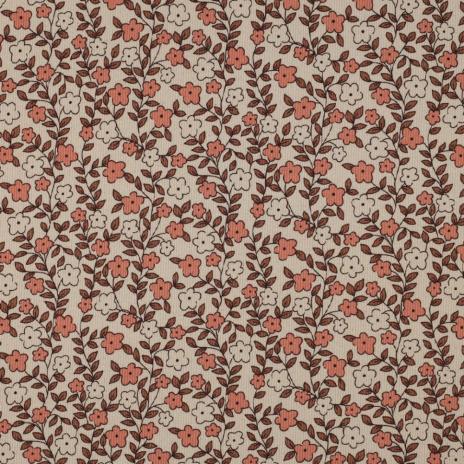 0,5 MTR. ♥ RIPPSTRICK BIO JERSEY AUTUMN DAISIES BEIGE ♥