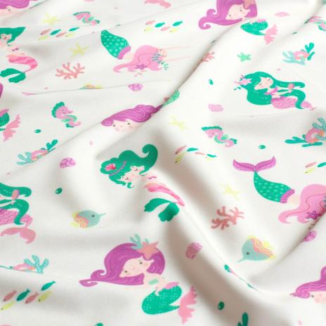 0,5 MTR.  ♥ BADESTOFF LYCRA MERMAID LOVE UPF50 ♥