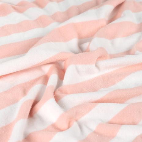 0,5 MTR. ♥ FROTTEE BLOCKSTREIFEN ROSE - 100% BAUMWOLLE  ♥