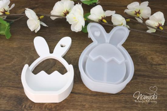 1 Stück ♥ GIESSFORM SILIKON OSTERHASE GESCHENKEBOX RÜCKSEITE OFFEN ♥