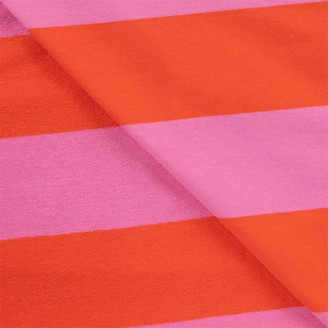 0,50 MTR. XL STREIFEN ORANGE ROSA - FRENCH TERRY