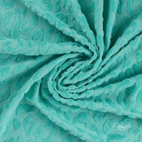0,5 MTR. ♥ FROTTEE JACQUARD LEO MINT ♥