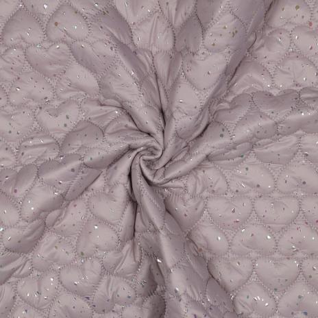 0,5 MTR. ♥ ABGESTEPPTER JACKENSTOFF GLITZER FOIL HERZEN ♥