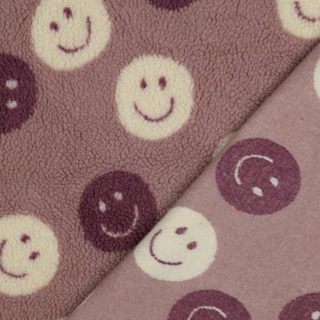 0,5 MTR. ♥ TEDDY SMILEYS MAUVE ♥
