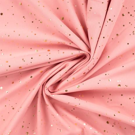 0,50 MTR. ♥ GOLDEN BLUSH MAUVE FOIL JERSEY ♥