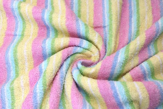 0,5 MTR. ♥ FROTTEE MULTICOLOR STRIPES - 100% BAUMWOLLE  ♥