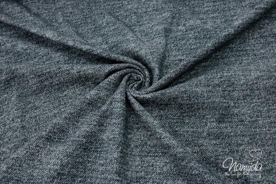0,5 MTR. ♥ DENIM JEANS - FRENCH TERRY - SCHWARZ ♥