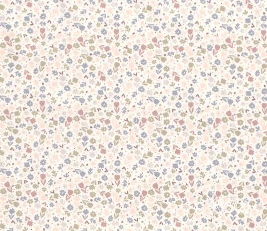 0,5 MTR.  STREUBLÜMCHEN APRICOT/DUSTYBLUE/KHAKI - JERSEY