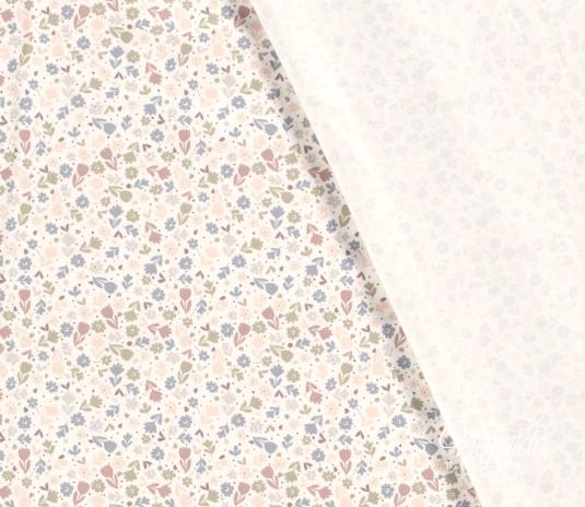 0,5 MTR.  STREUBLÜMCHEN APRICOT/DUSTYBLUE/KHAKI - JERSEY