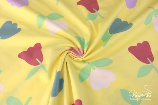 0,50 MTR. ♥ SPRING DAISIES LEMON JERSEY ♥