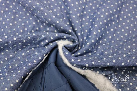 0,5 MTR. ♥ ABGESTEPPTER JACKENSTOFF PÜNKTCHEN JEANS ♥