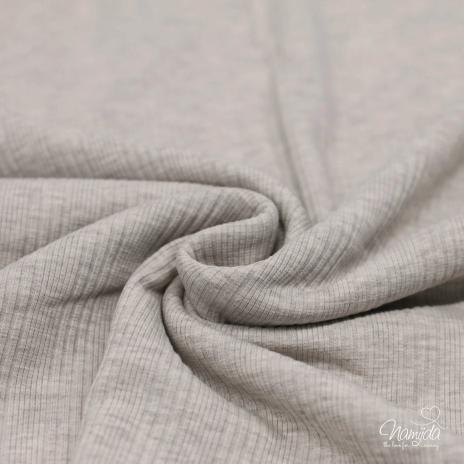 0,5 MTR.  ♥ RIPPSTRICK DIFFERENT STRIPES BEIGE MELANGE JERSEY ♥