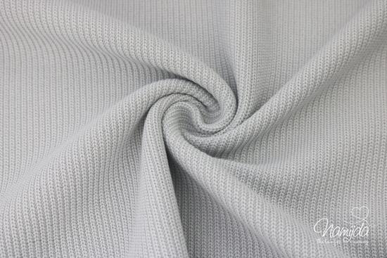 0,5 MTR. BAUMWOLL STRICKSTOFF CUTE - SILBERGRAU