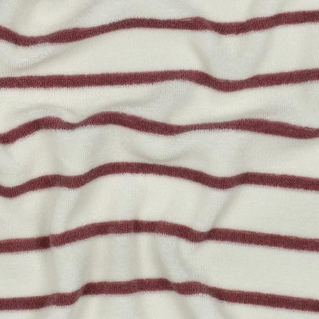 0,5 MTR. ♥ FROTTEE STREIFEN ECRU/MAUVE ♥