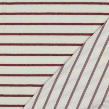 0,5 MTR. ♥ FROTTEE STREIFEN ECRU/MAUVE ♥