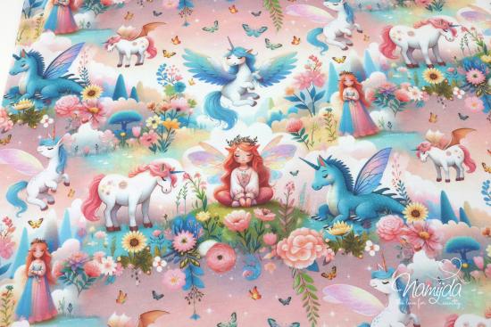0,50 MTR.  FEEN & EINHORN WIESE ROSE JERSEY