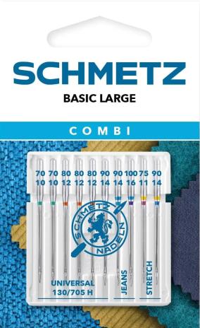 1 Packung ♥ SCHMETZ BASIC LARGE Nähmaschinennadeln 70-90 ♥