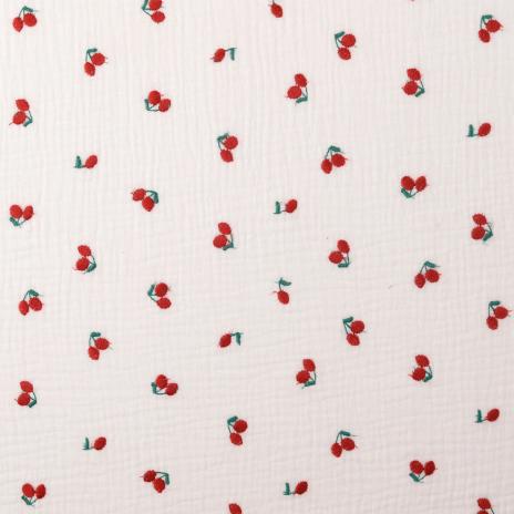 0,5 MTR. ♥ MuSSELIN GESTICKTE KIRSCHEN ♥