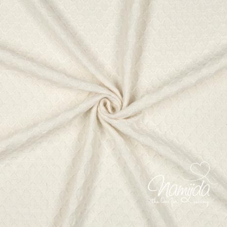 0,50 MTR. ♥ WEICHER FEINSTRICK JACQUARD - NATUR ♥