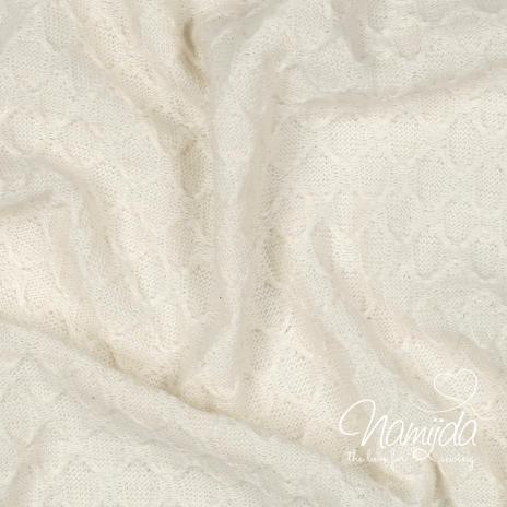 0,50 MTR. ♥ WEICHER FEINSTRICK JACQUARD - NATUR ♥