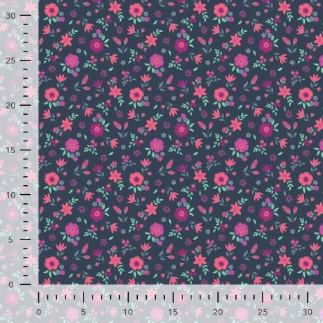 0,5 MTR.  PINK MEADOW BAUMWOLLE POPELINE