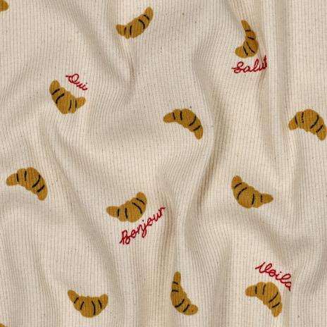 0,5 MTR. ♥ RIPPSTRICK JERSEY NATURAL CROISSANTS ♥