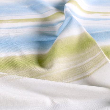 0,50 MTR. ♥ STREIFEN COLOURFUL BLAU KOMBI SMILEY JERSEY ♥