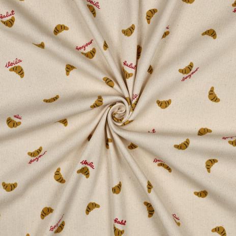 0,5 MTR. ♥ RIPPSTRICK JERSEY NATURAL CROISSANTS ♥