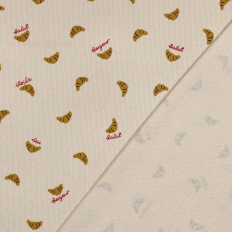 0,5 MTR. ♥ RIPPSTRICK JERSEY NATURAL CROISSANTS ♥