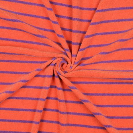 0,5 MTR. ♥ FROTTEE STREIFEN ORANGE / LILA ♥