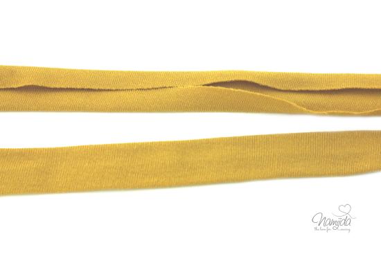 1 MTR. ♥ Elastisches Jersey Schrägband - SENF ♥