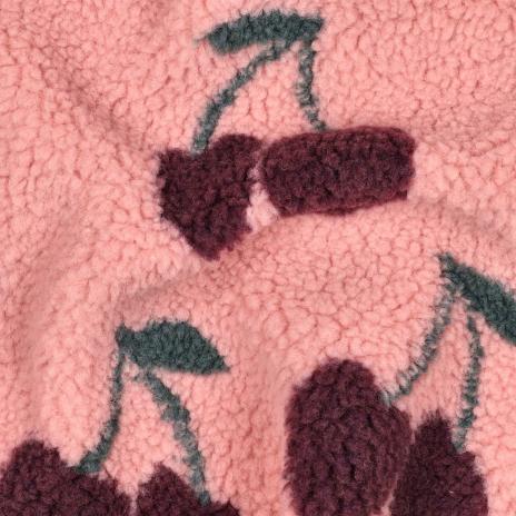 0,5 MTR. ♥ TEDDY JACQUARD KIRSCHEN MAUVE  ♥