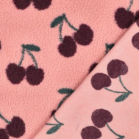 0,5 MTR. ♥ TEDDY JACQUARD KIRSCHEN MAUVE  ♥