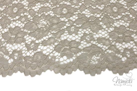0,5 MTR. ♥ SPITZE BLüTeNTRAUM - TAUPE/SAND - Spitzenstoff ♥