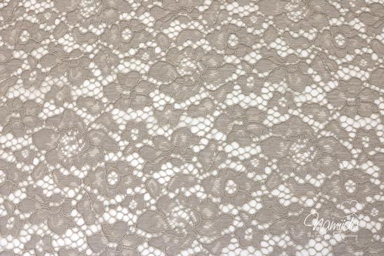 0,5 MTR. ♥ SPITZE BLüTeNTRAUM - TAUPE/SAND - Spitzenstoff ♥