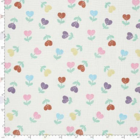 0,5 MTR. ♥ MuSSELIN HERZBLUMEN ♥