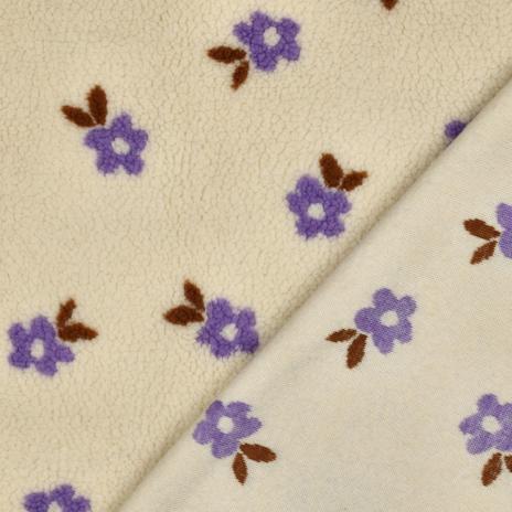 0,5 MTR. ♥ TEDDY KUSCHEL DAISY BLÜMCHEN NATUR ♥